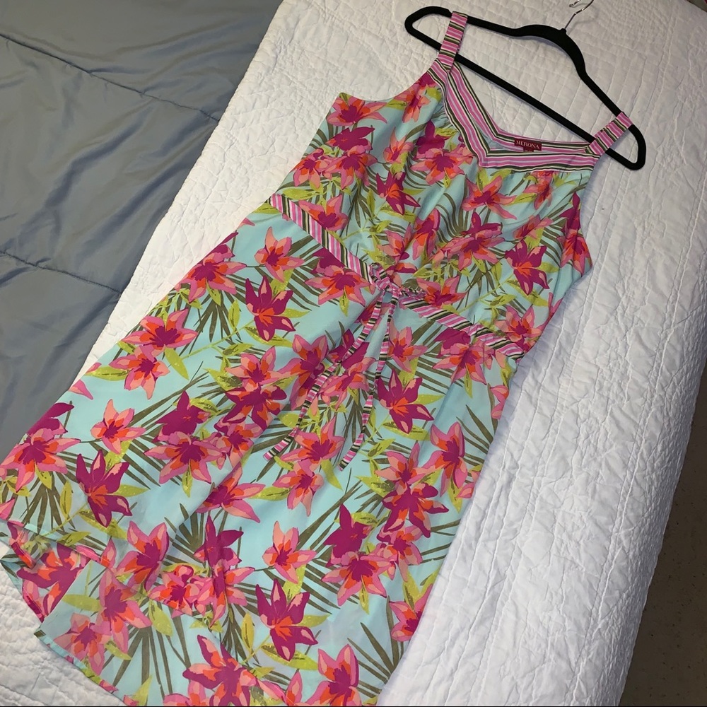 Merona Floral/Striped Dress XXL